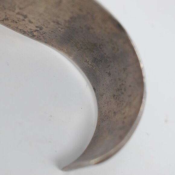 Vintage 1940s Navajo Old Pawn Cuff Bracelet Hand Stamp Ingot w/Kingman Turquoise - Picture 5 of 8